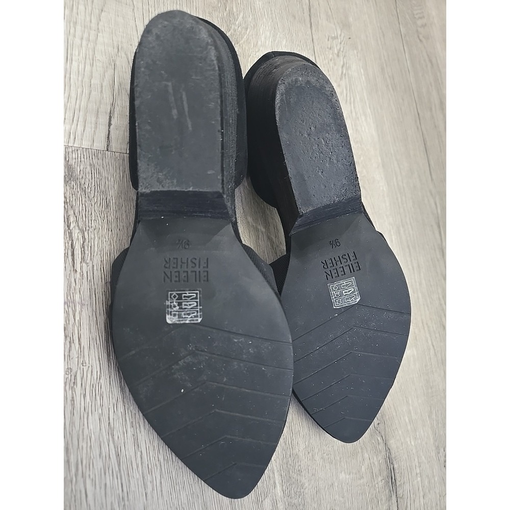 Eileen Fisher Hilly Wedge D'orsay Pump Women's Black Suede Slip-On Heels Sz 9.5 - Picture 5 of 5